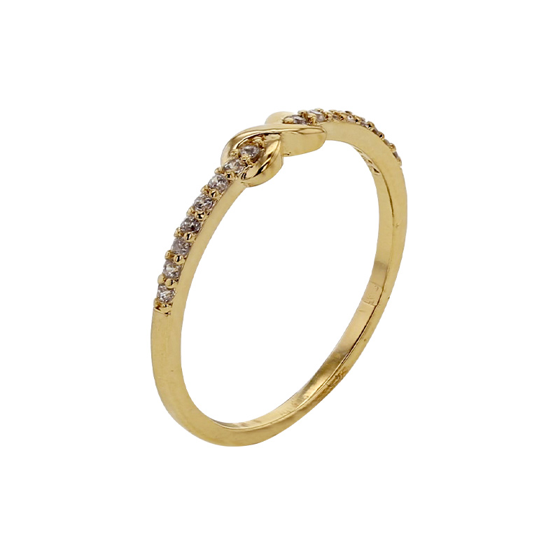 Bague infini ornée d’oxydes, plaqué or
