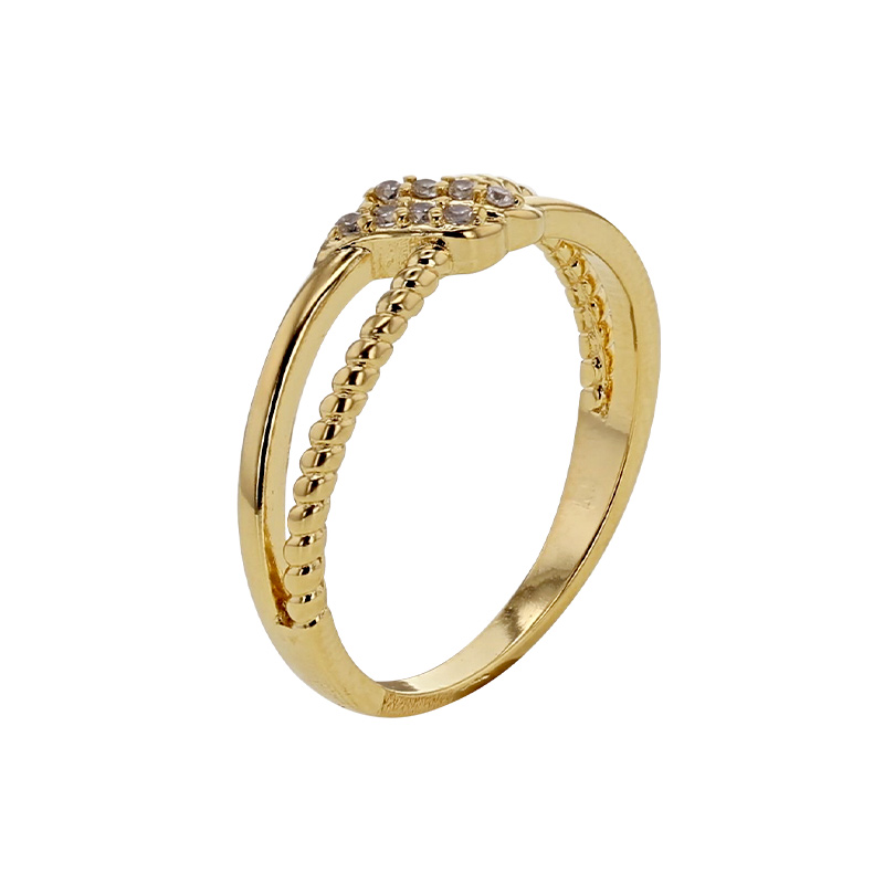 Bague torsadée avec oxydes, plaquée or