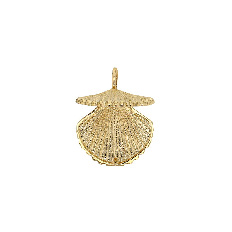 Pendentif cassolette Coquille Saint-Jacques plaqué or