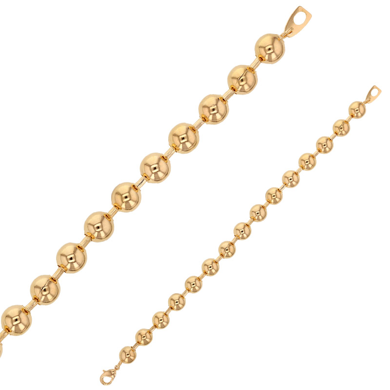 Bracelet boules 8mm, plaqué or
