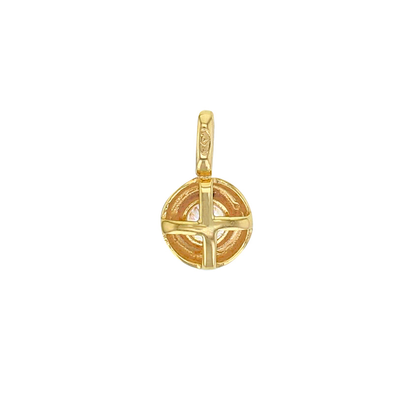 Pendentif oxyde 3mm serti clos en Or 375/1000