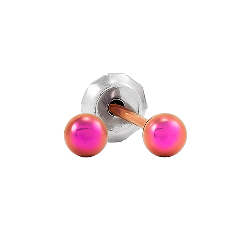 Perçage d'oreilles Inverness boule violette anodisée 3mm, titane