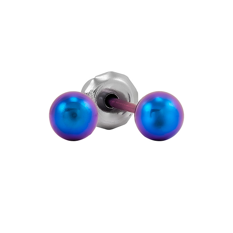 Perçage d'oreilles Inverness boule bleue anodisée 4mm, titane