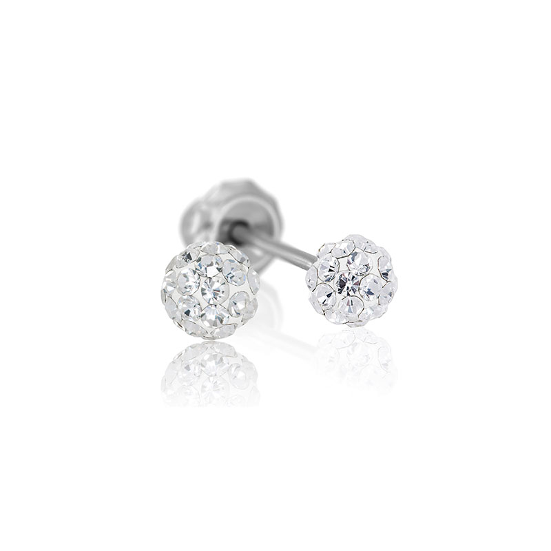 Perçage d'oreilles Inverness en Acier inoxydable, boule cristal 4mm