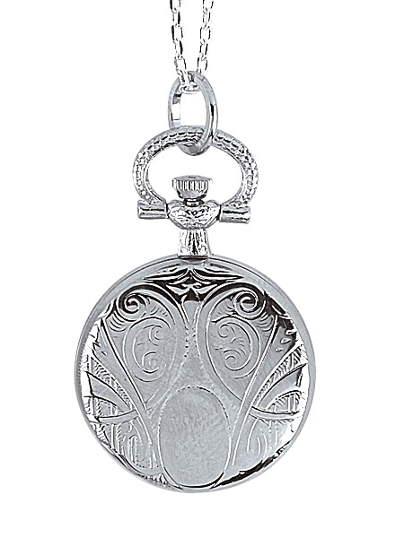 Montre pendentif Laval avec motif médaillon pour femme avec couvercle et chiffres romain