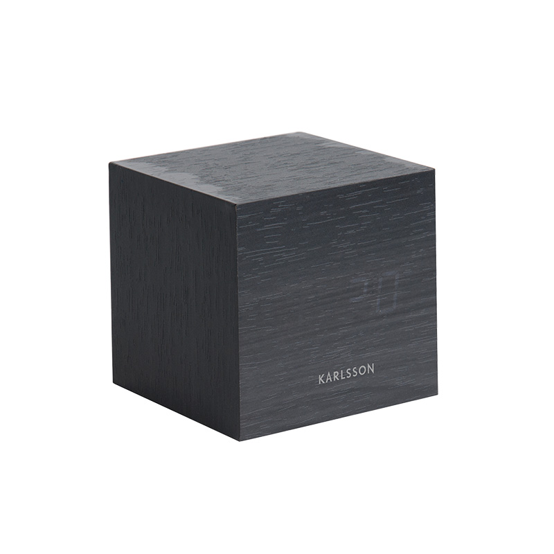 Réveil mini cube en placage bois