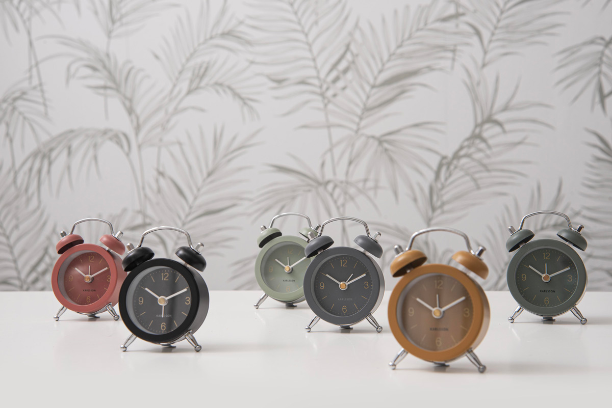 Réveil mini-cloches métal kaki