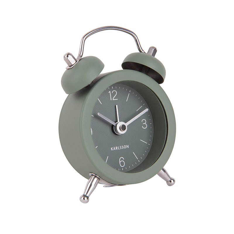 Réveil mini-cloches métal kaki