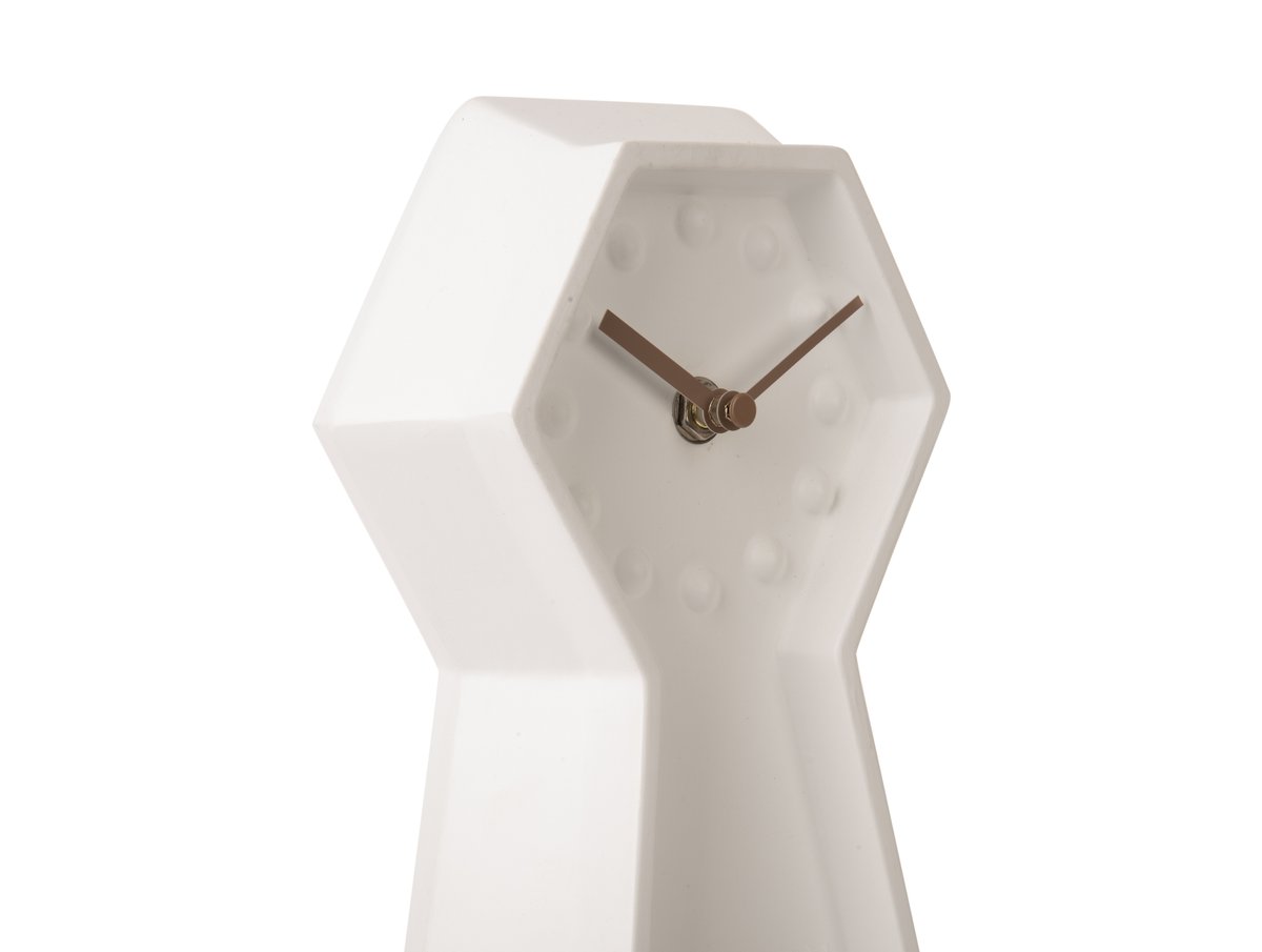 Horloge de table pendule en céramique blanche