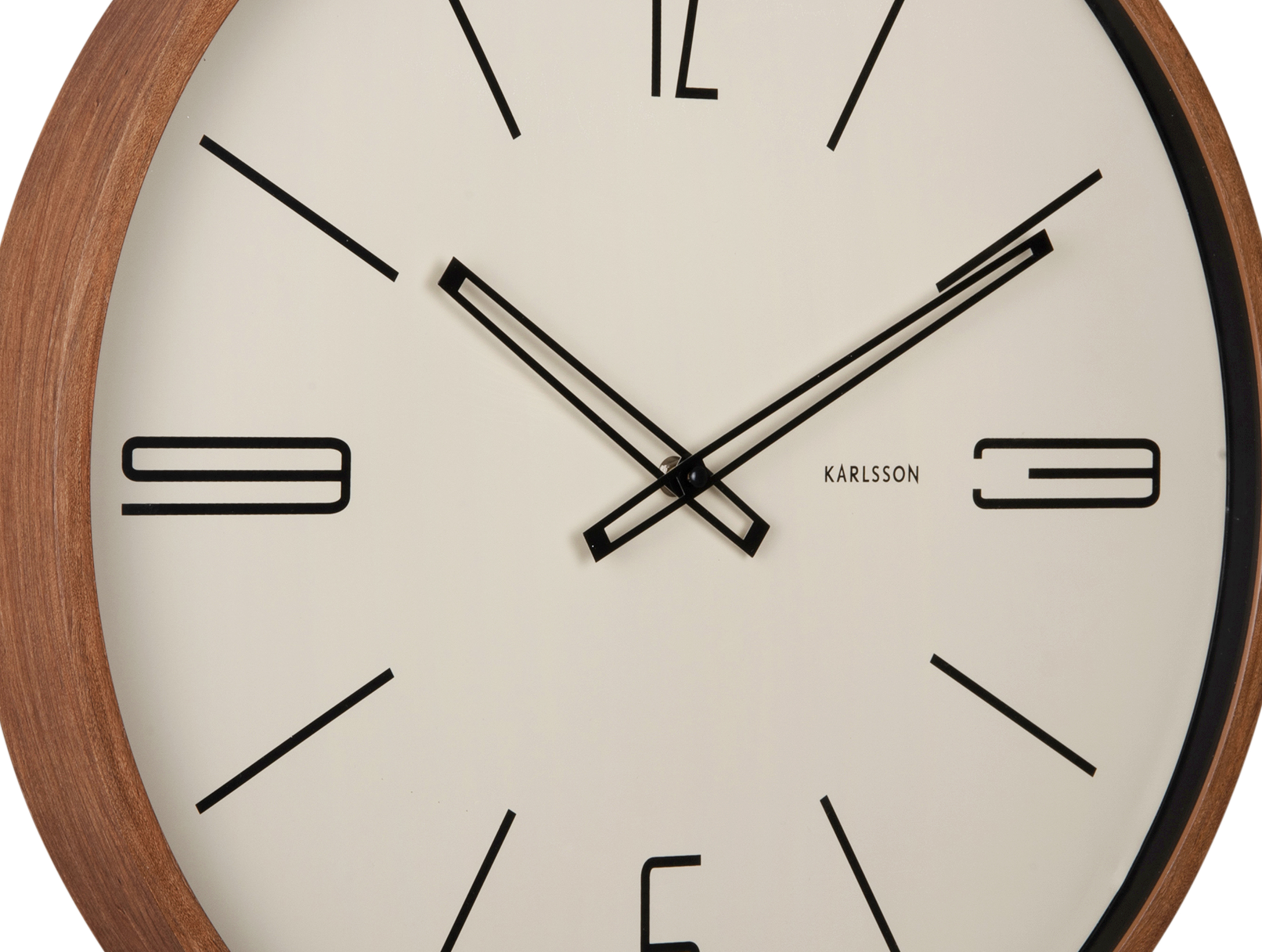 Horloge murale couleur bois foncé et cadran vert jungle