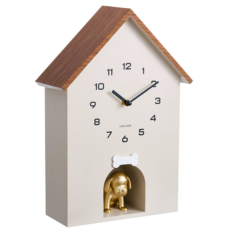 Horloge de table ou murale gris clair en forme de niche