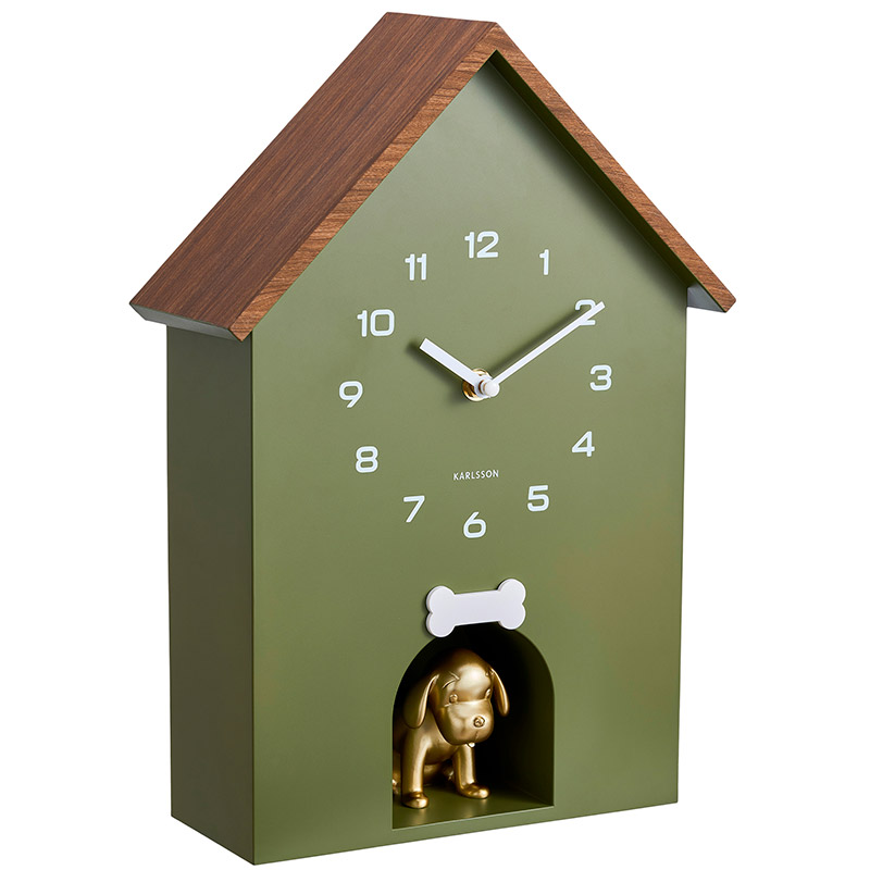 Horloge de table ou murale gris clair en forme de niche