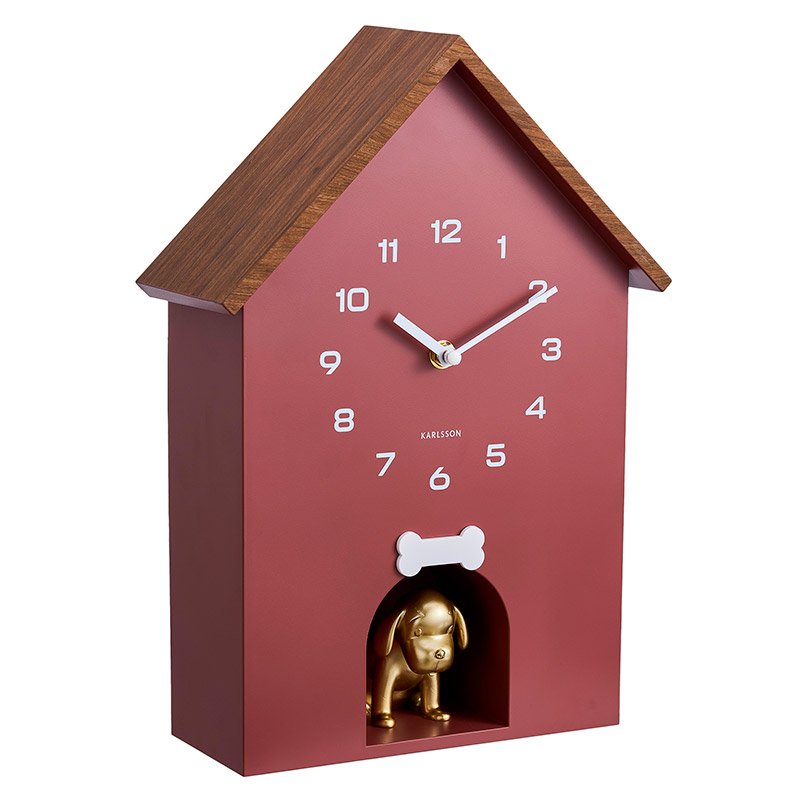 Horloge de table ou murale gris clair en forme de niche