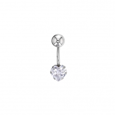 Piercing nombril Or 750/1000 coeur avec oxyde de zirconium