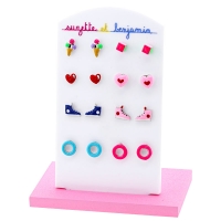 Présentoir + Boucles d'oreilles puces n°11