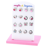 Présentoir + Boucles d'oreilles puces n°14