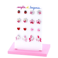 Présentoir + Boucles d'oreilles puces n°7