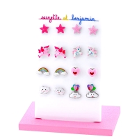 Présentoir + Boucles d'oreilles puces n°8