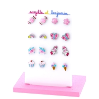 Présentoir + Boucles d'oreilles puces n°9