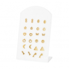 Présentoir avec 12 paires de boucles d'oreilles Or 375/1000