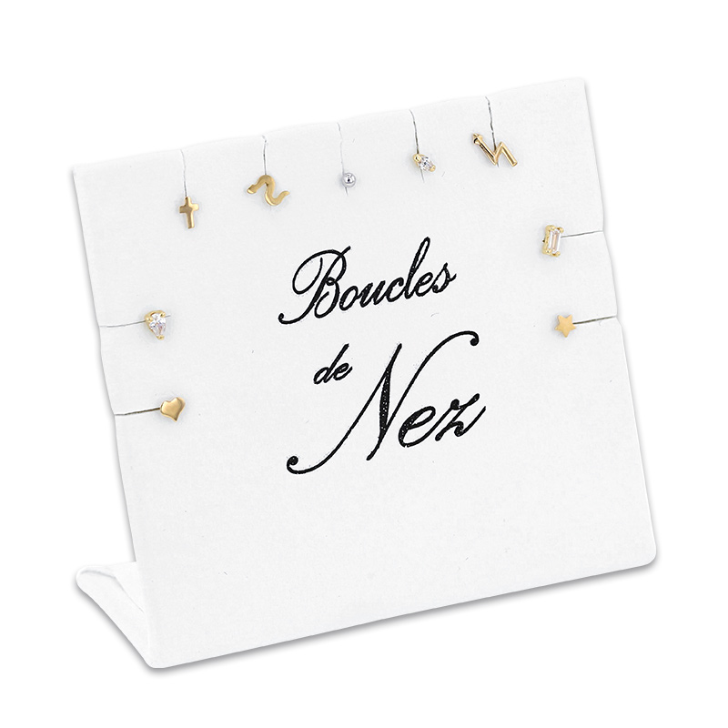 Présentoir de 9 boucles de nez fantaisies en Or 750/1000