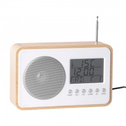 Radio-réveil couleur bois foncé