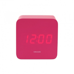 Réveil carré avec placage en bois orange