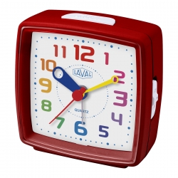 Réveil carré bleu LAVAL pour enfant, quartz silencieux, alarme, lumière et chiffres multicolores
