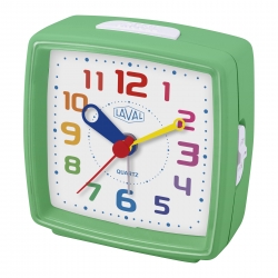 Réveil carré bleu LAVAL pour enfant, quartz silencieux, alarme, lumière et chiffres multicolores