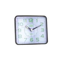 Réveil carré noir LAVAL, quartz silencieux, alarme et lumière verte