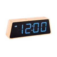Réveil en bambou LED couleurs changeantes