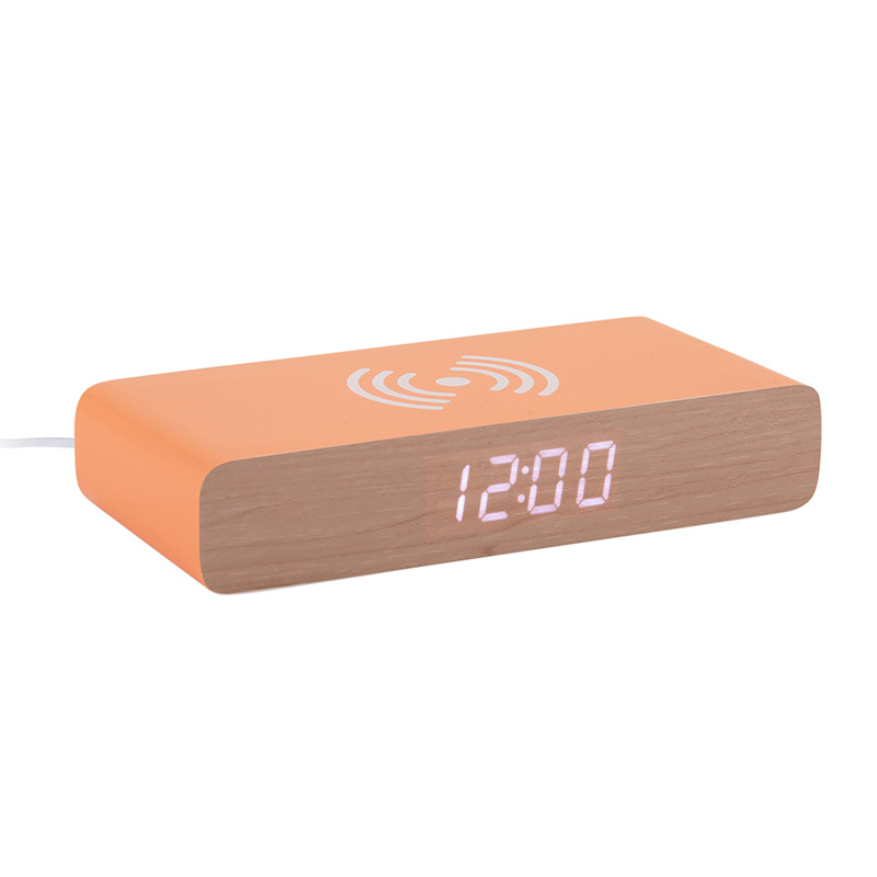 Réveil LED et chargeur sans fil Rétro Flat blanc