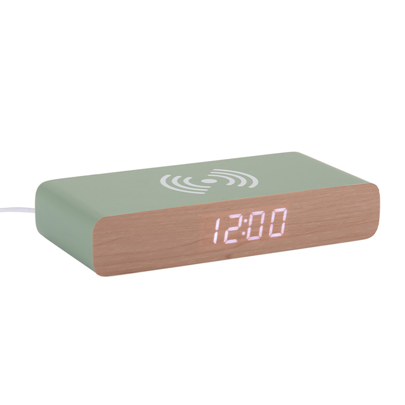 Réveil LED et chargeur sans fil Rétro Flat blanc