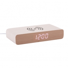 Réveil LED et chargeur sans fil Rétro Flat blanc
