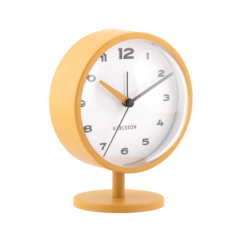 Réveil ocre rouge sur pied central