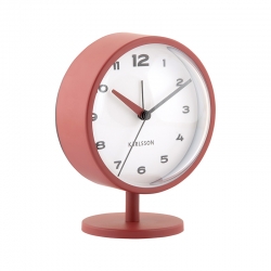 Réveil ocre rouge sur pied central