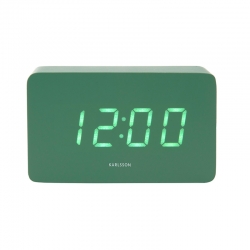 Réveil rectangle avec placage en bois vert