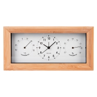 Réveil rectangle en bambou blanc