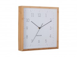 Réveil rectangle en bambou blanc