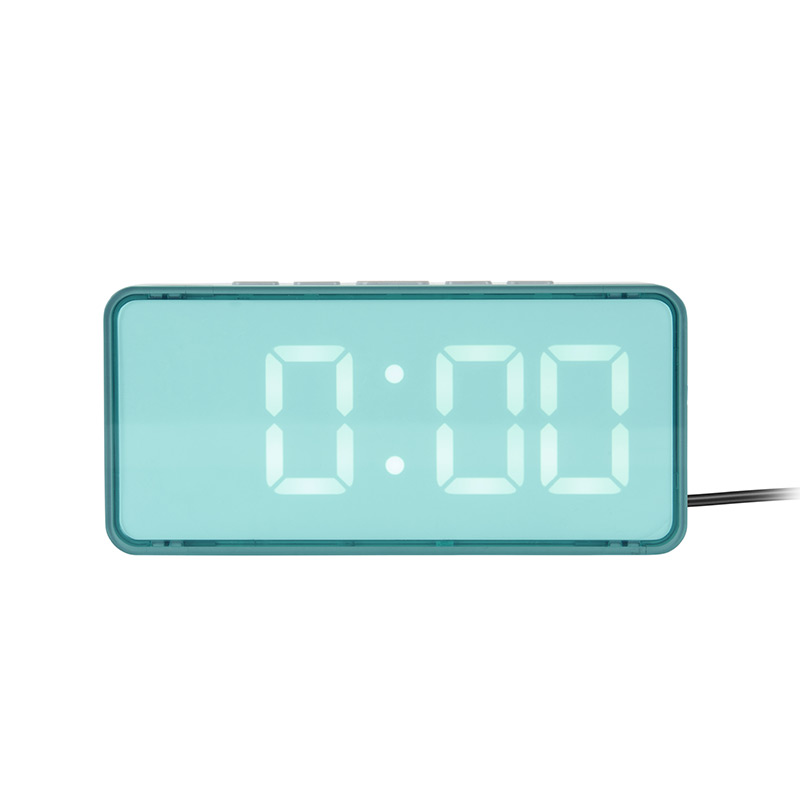 Réveil rectangulaire gris avec écran LED gris