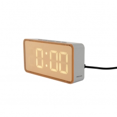 Réveil rectangulaire gris avec écran LED gris
