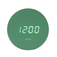 Réveil rond avec placage en bois gris