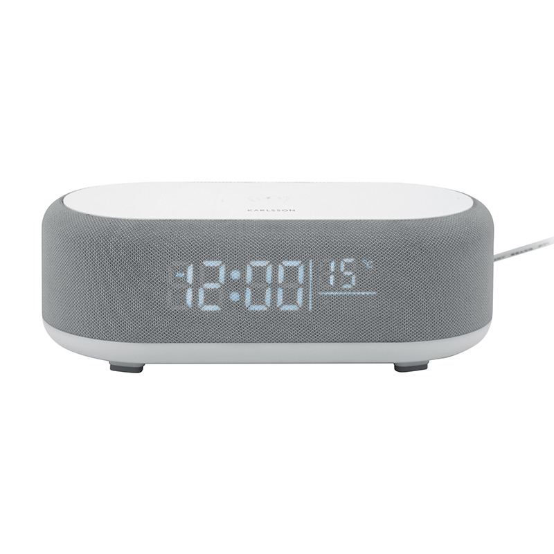 Réveil Vogue avec LED, Bluetooth et chargeur sans fil noir