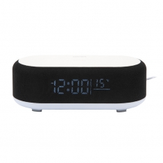 Réveil Vogue avec LED, Bluetooth et chargeur sans fil noir