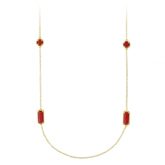 Sautoir argent 925/1000 rhodié avec rectangle en verre bleu