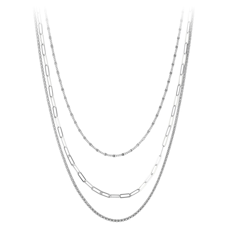 Sautoir argent 925/1000 rhodié 3 rangs