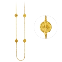 Sautoir BOHEMIAN MELODY avec médailles ornées d'une étoile perlée en argent 925/100 doré