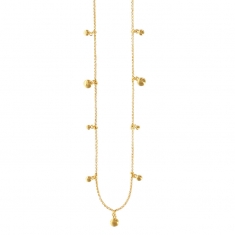 Sautoir LUNA avec pampilles rondes en argent 925/1000 rhodié