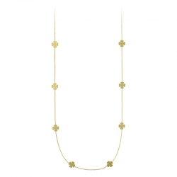 Sautoir orné de trèfles à 4 feuilles argent rhodié 925/1000