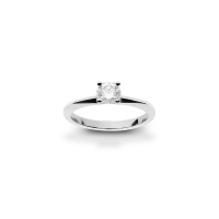 Solitaire diamant synthétique 0,50ct GVS, serti 4 griffes et Or blanc 750/1000